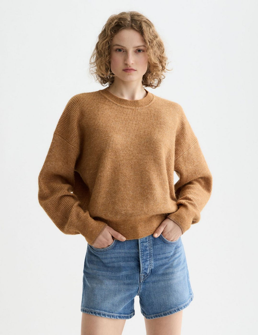 Pull Core Fuzzy Crew Neck - Tobacco Melange