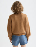 Pull Core Fuzzy Crew Neck - Tobacco Melange