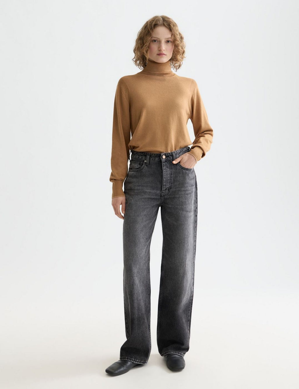 Pull Core Roll Neck Relaxed - Tobacco Melange
