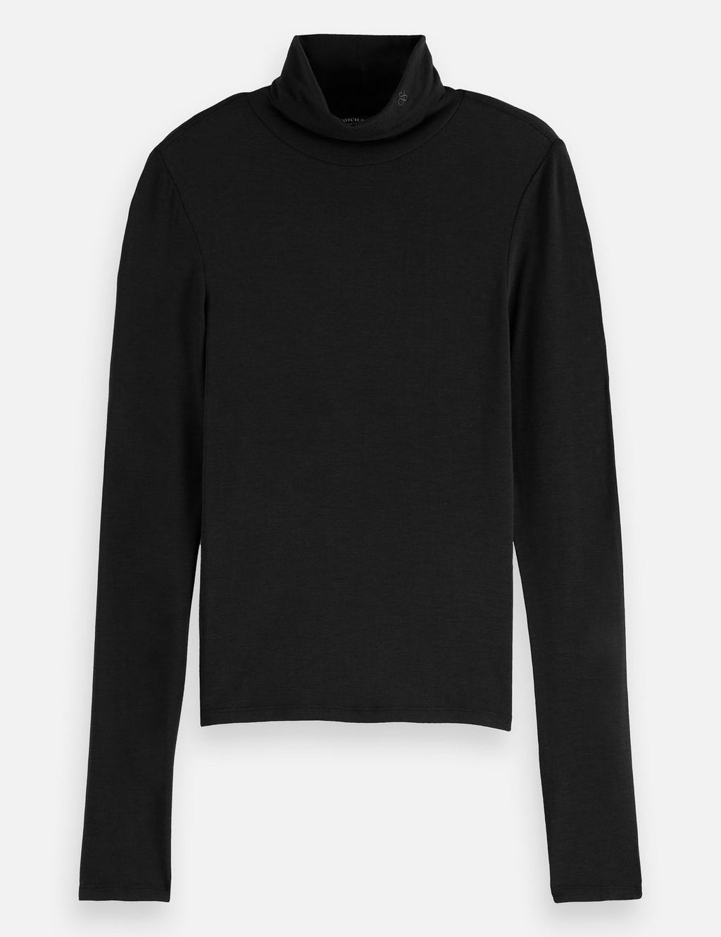 Core Roll Up Neck Long Sleeve T-Shirt - Black