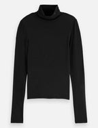 Core Roll Up Neck Long Sleeve T-Shirt - Black