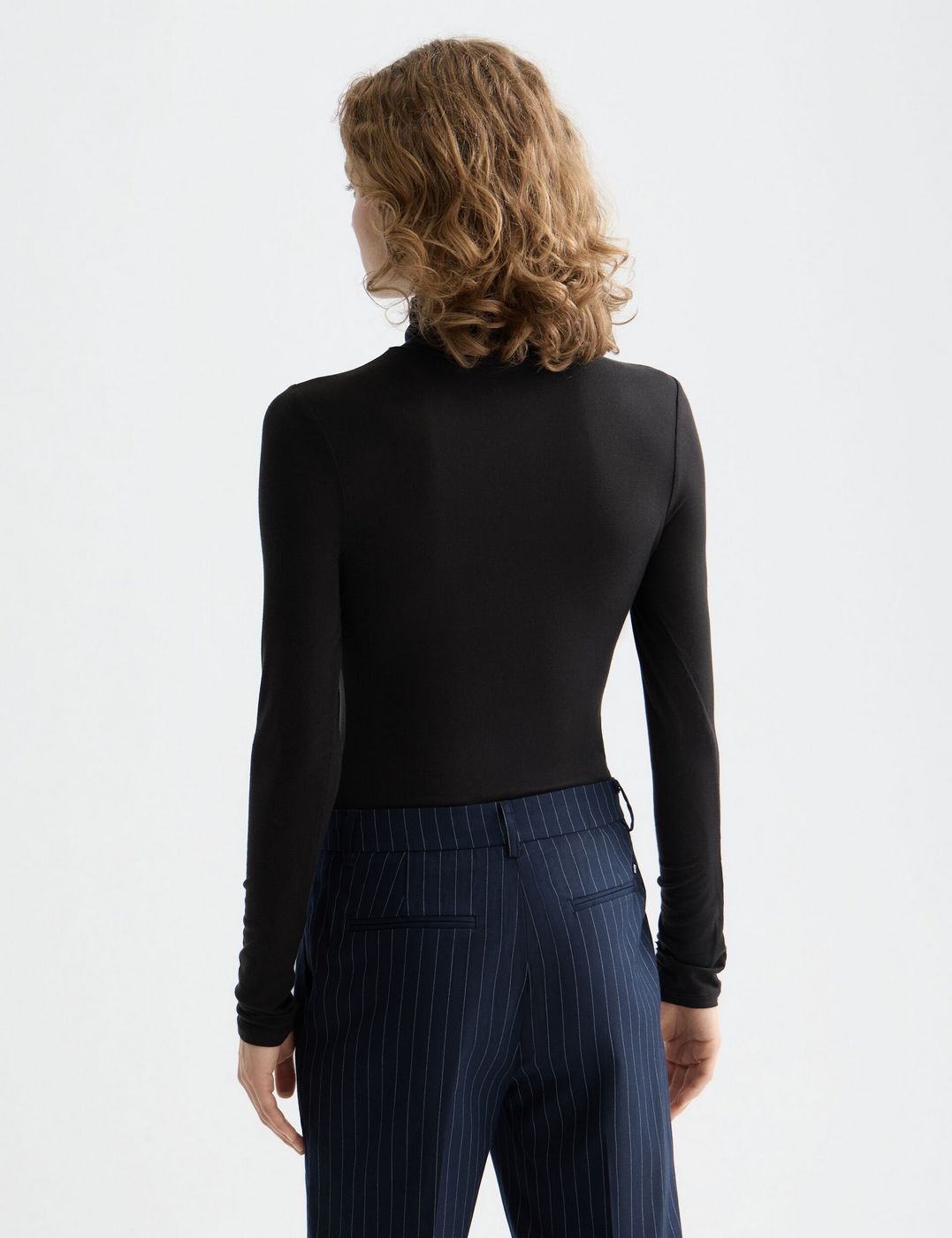 Core Roll Up Neck Long Sleeve T-Shirt - Black