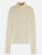 T-shirt Core Roll Up Neck Long Sleeve - Off White