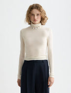 T-shirt Core Roll Up Neck Long Sleeve - Off White
