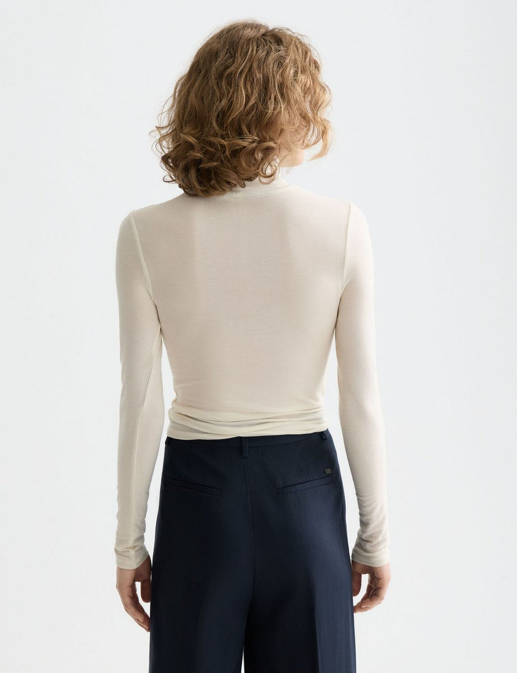 T-shirt Core Roll Up Neck Long Sleeve - Off White