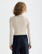 T-shirt Core Roll Up Neck Long Sleeve - Off White