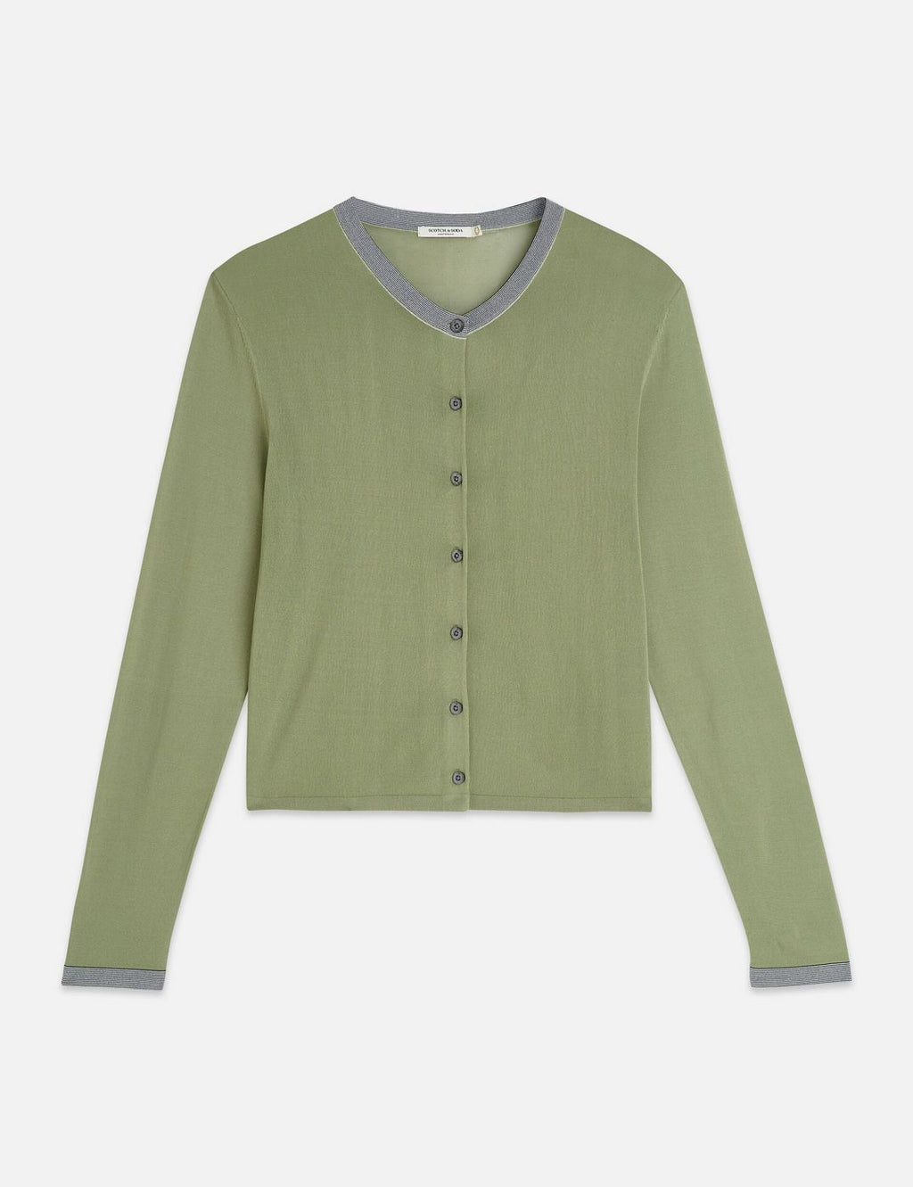 Cardigan Stripe Trim Relaxed - Oil Green