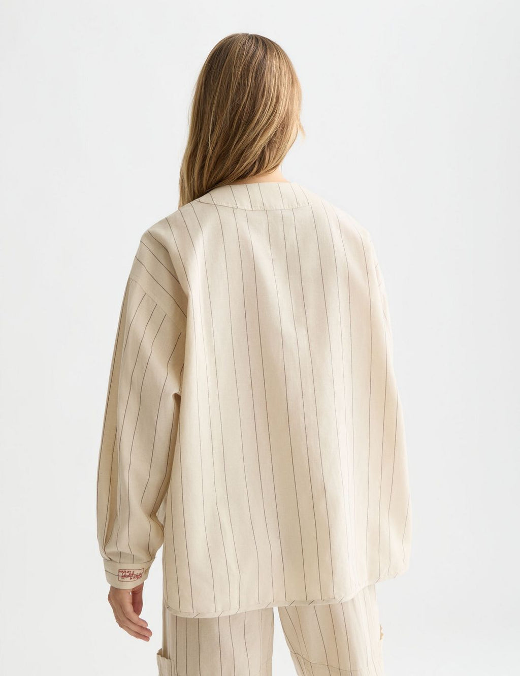 Chemise Cotton Linen Bib - Fog Stripe