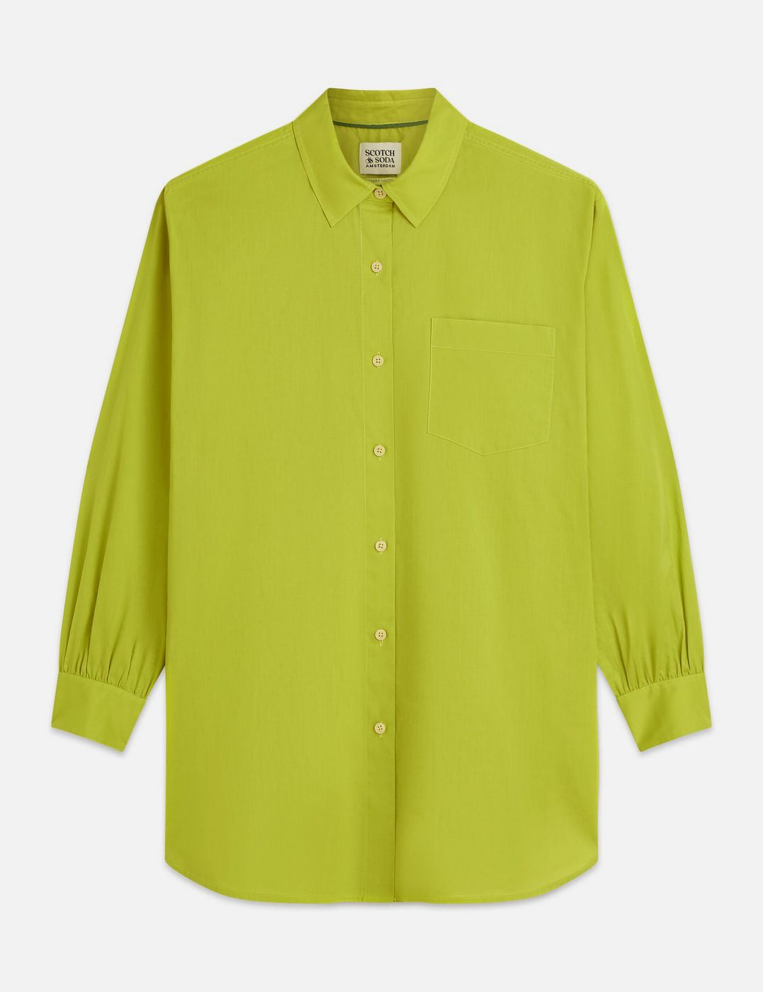 Cotton Voile Oversized Shirt - Green Oasis