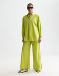 Cotton Voile Oversized Shirt - Green Oasis