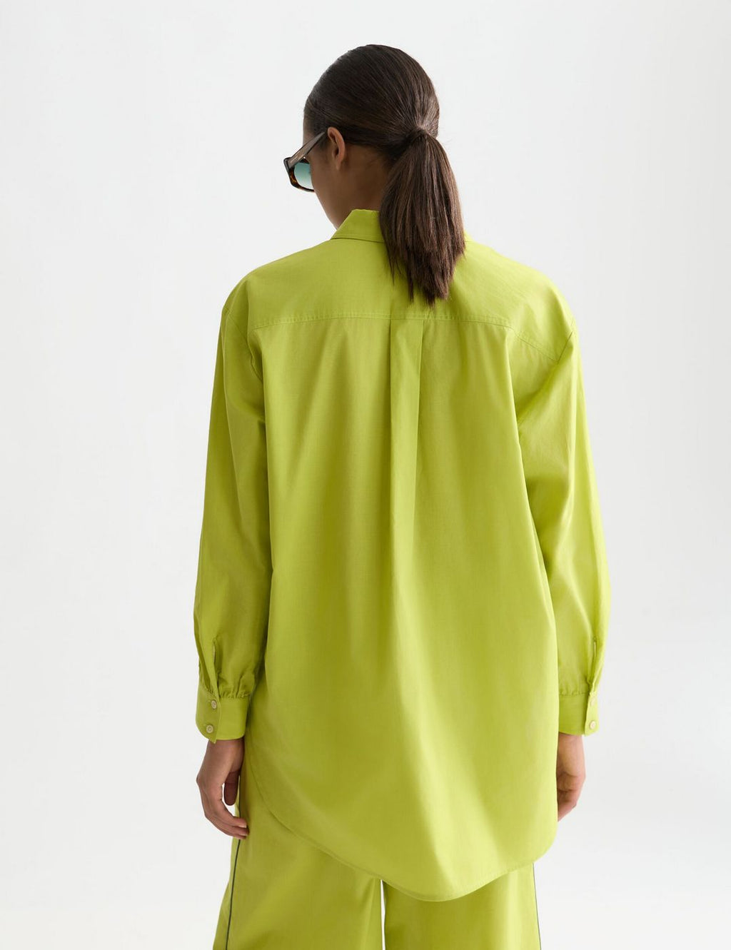 Cotton Voile Oversized Shirt - Green Oasis