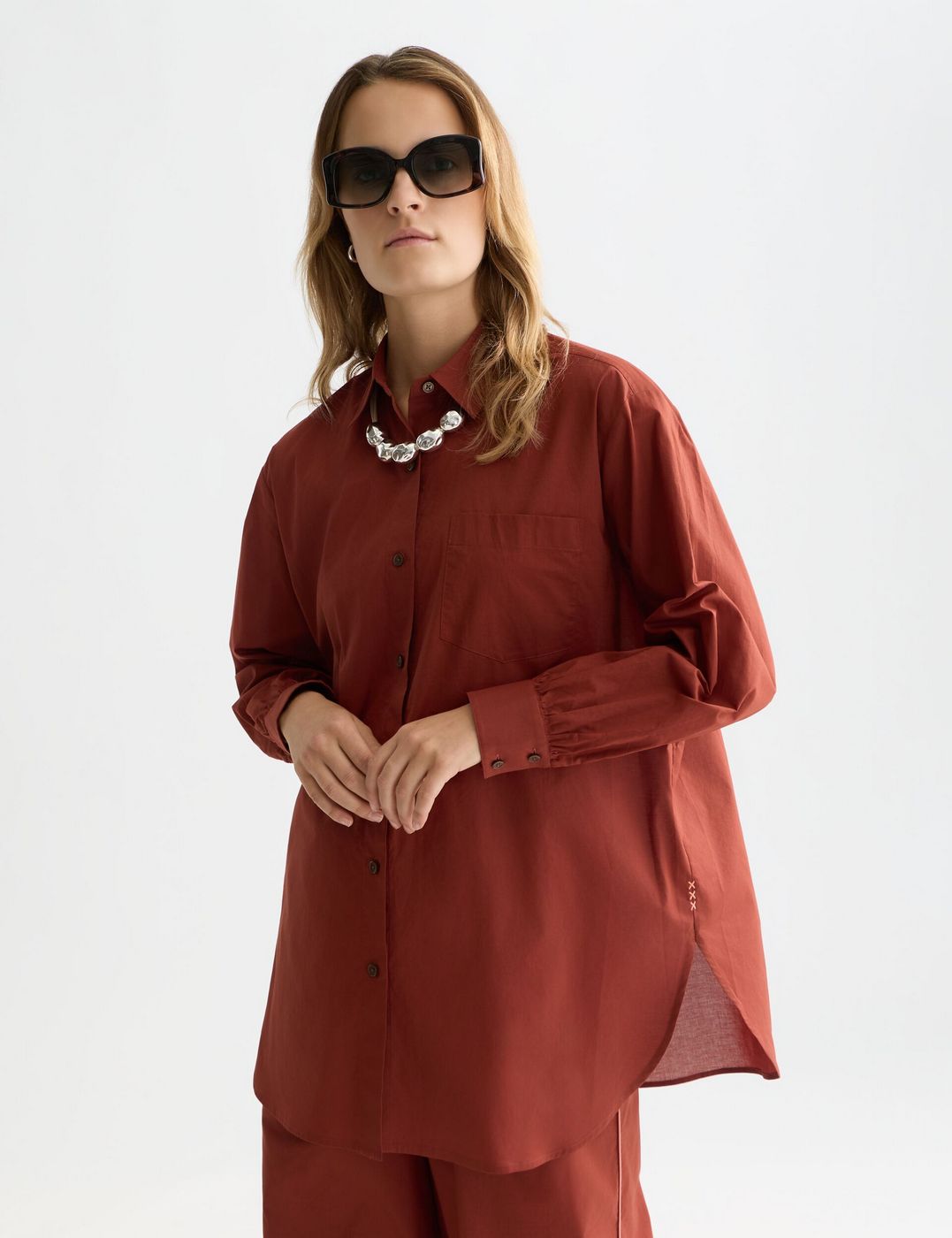 Chemise Cotton Voile Oversized - Burnt Henna