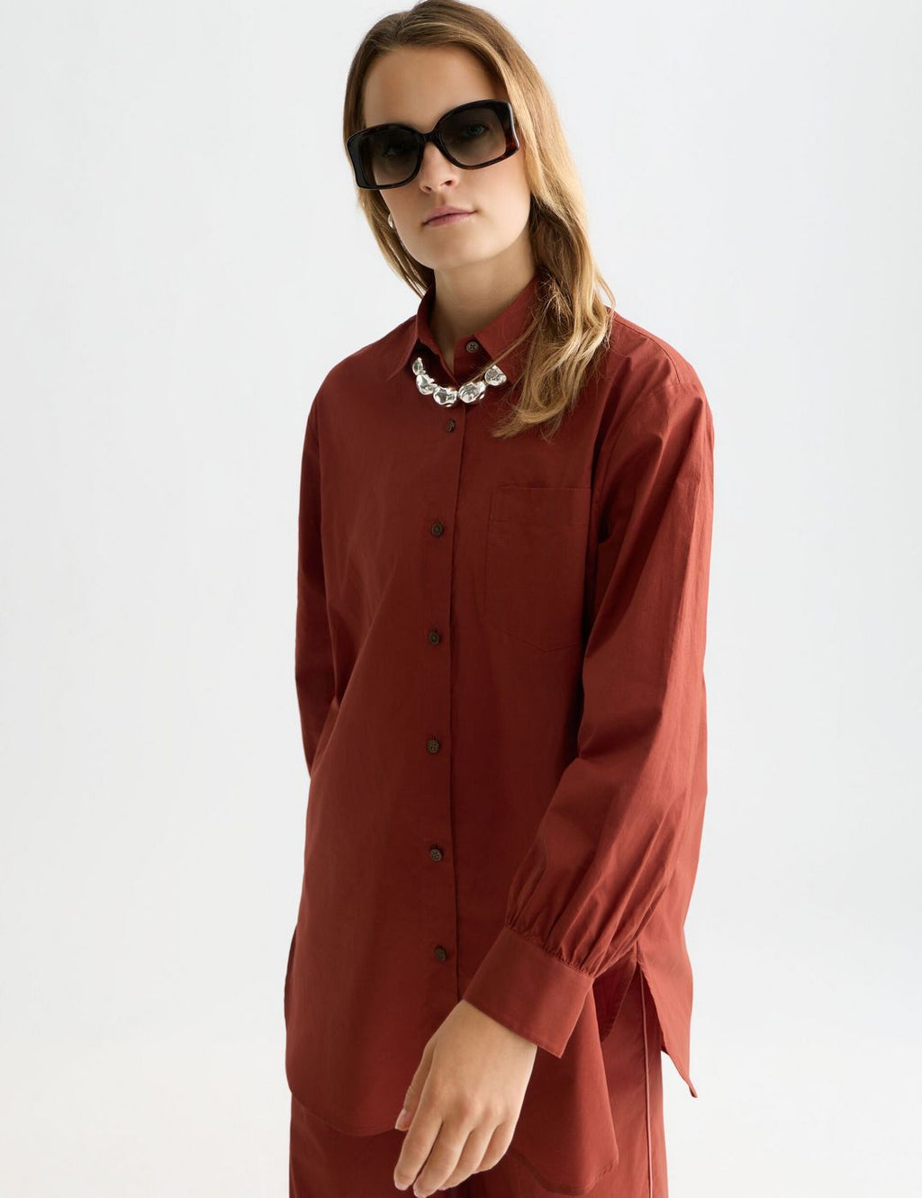 Chemise Cotton Voile Oversized - Burnt Henna