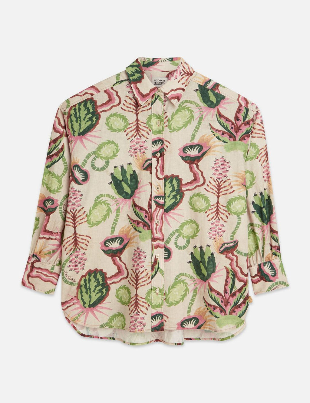 Chemise Linen Blend Printed - Desert Floral Canyon Clay