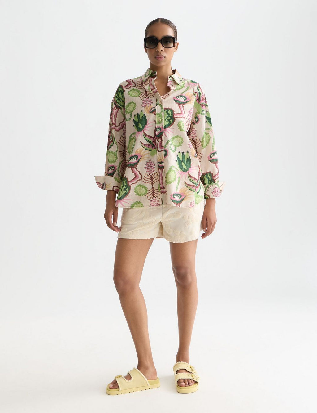 Chemise Linen Blend Printed - Desert Floral Canyon Clay