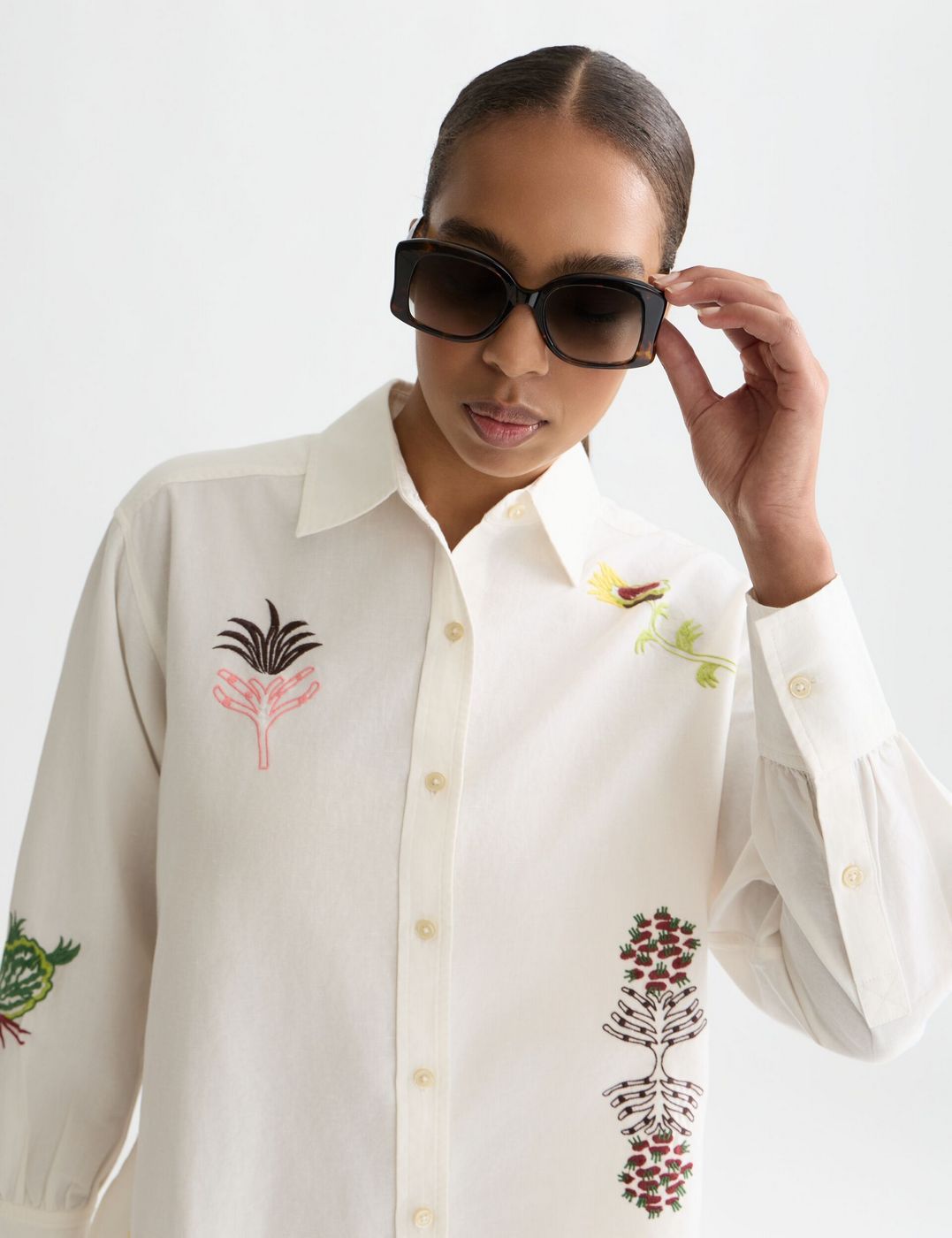 Chemise Embroidered Girlfriend - Eggnog