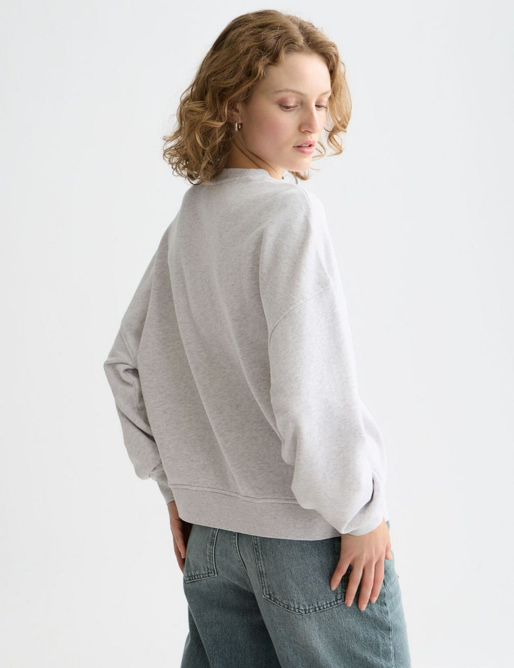 Sweat Denim Graphic Oversized Fit - Grey Melange