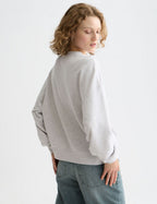Sweat Denim Graphic Oversized Fit - Grey Melange