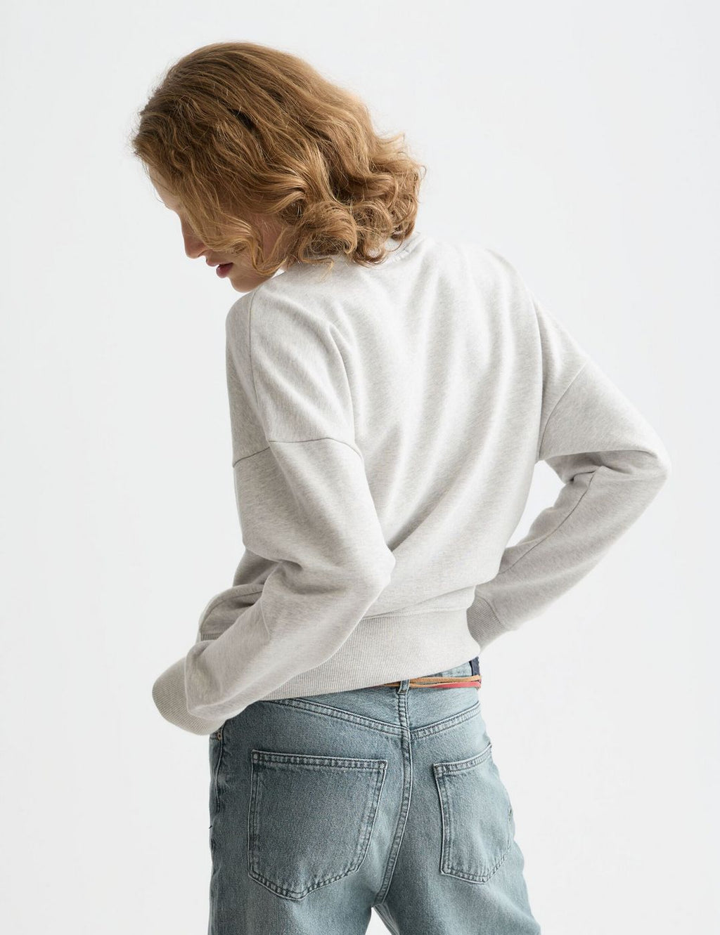 Sweat Embroidered Logo Relaxed Fit - Grey Melange