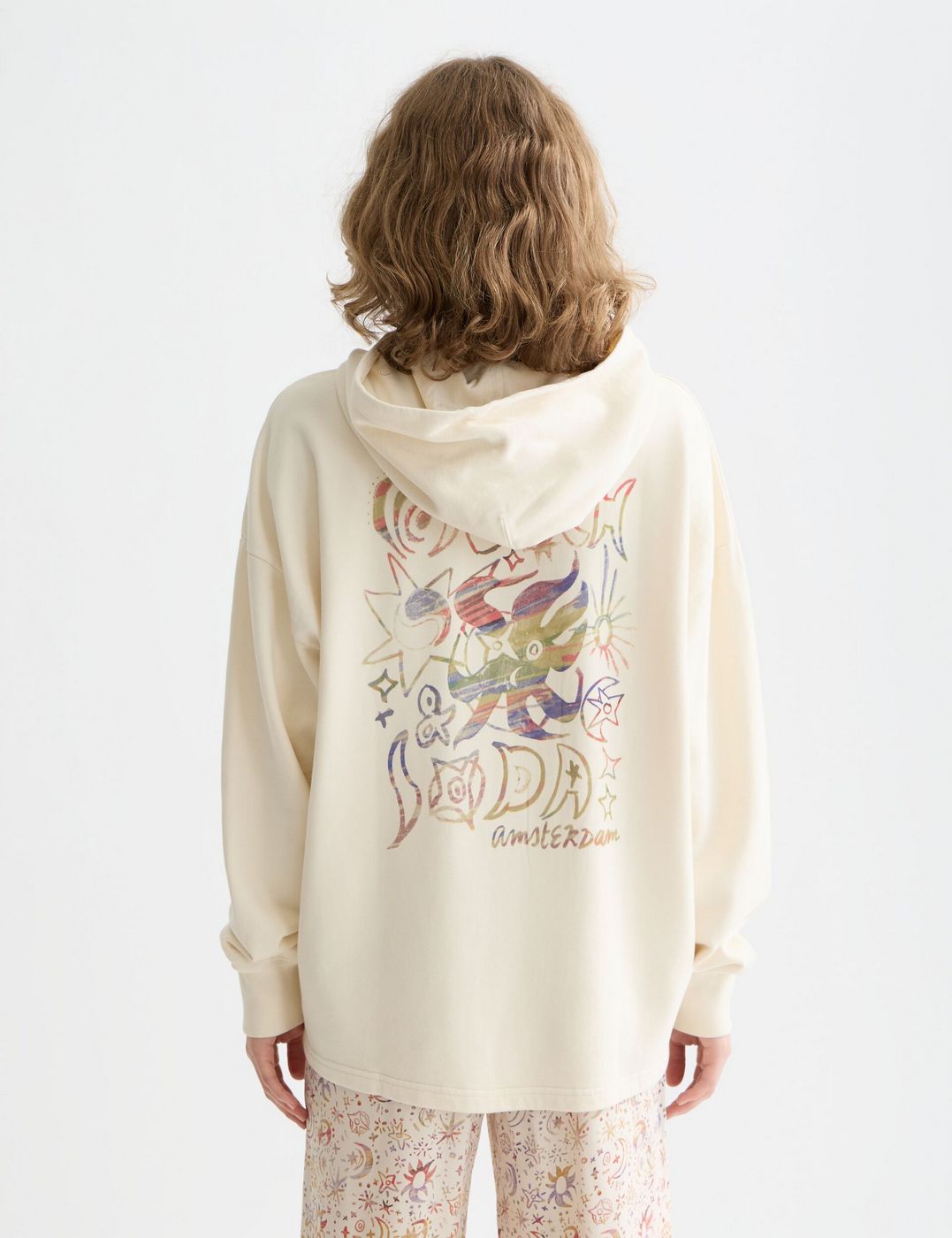 Sweat à capuche Washed Artwork - Eggnog