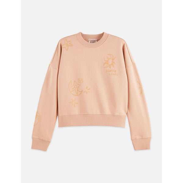 Sweat Relaxed Fit With Flock Print - Rose Dust