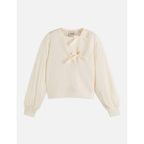 Sweat Open Neck With Woven Front Placket - Eggnog