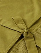 Sweat Open Neck With Woven Front Placket - Green Moss