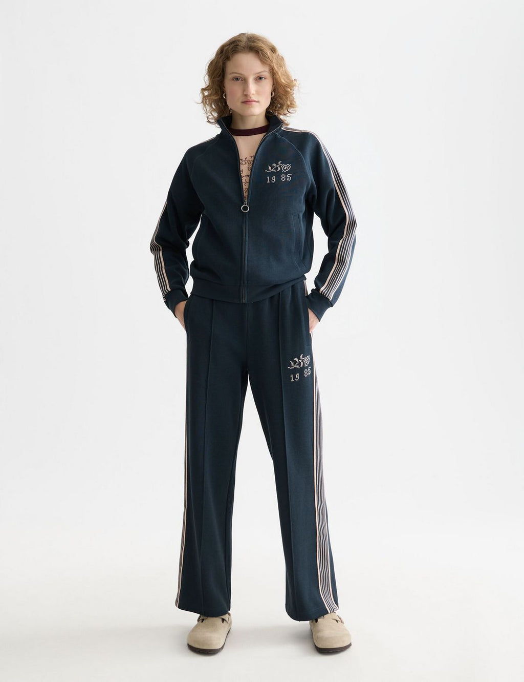 Sweat Zip Through Interlock - Carbon
