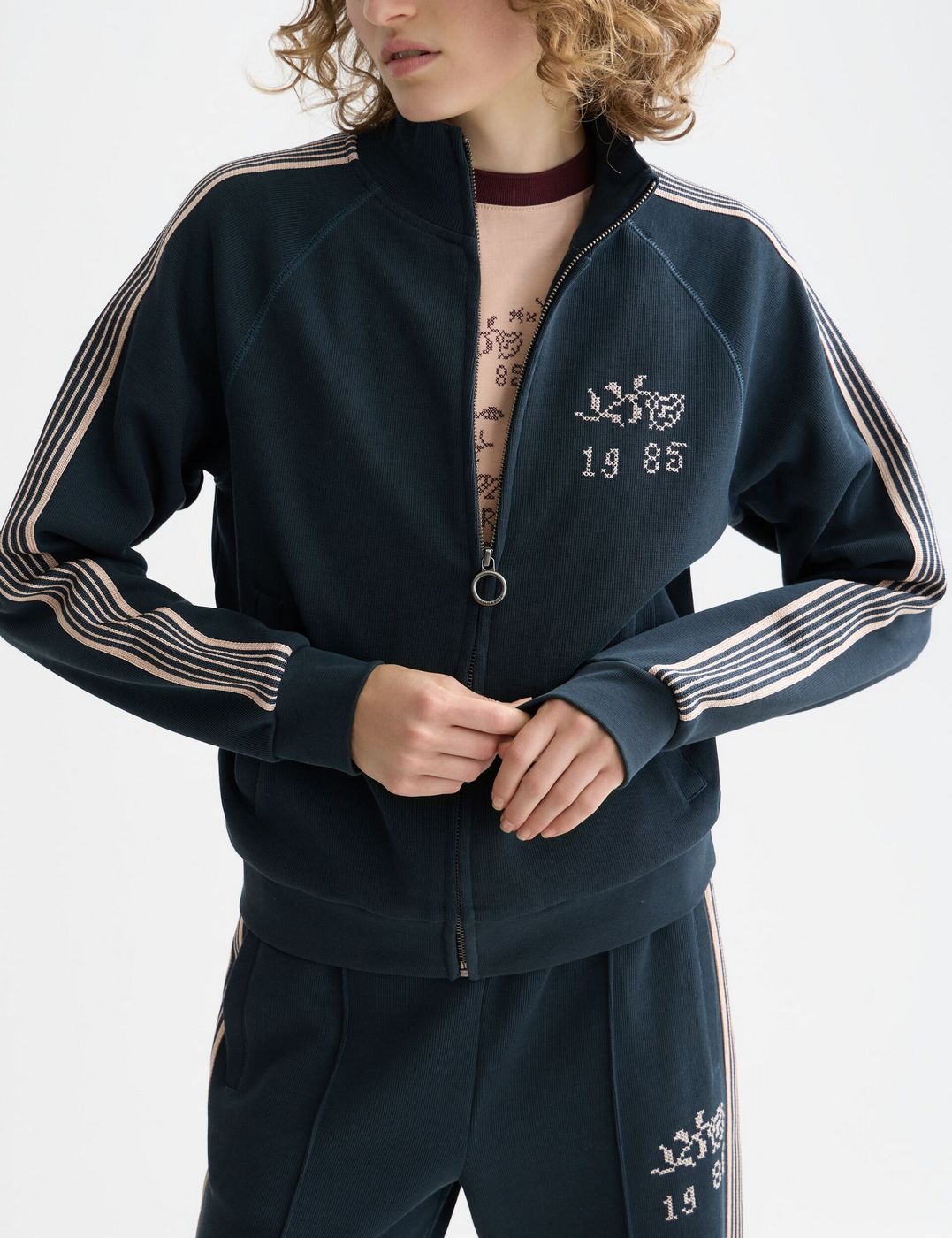 Sweat Zip Through Interlock - Carbon