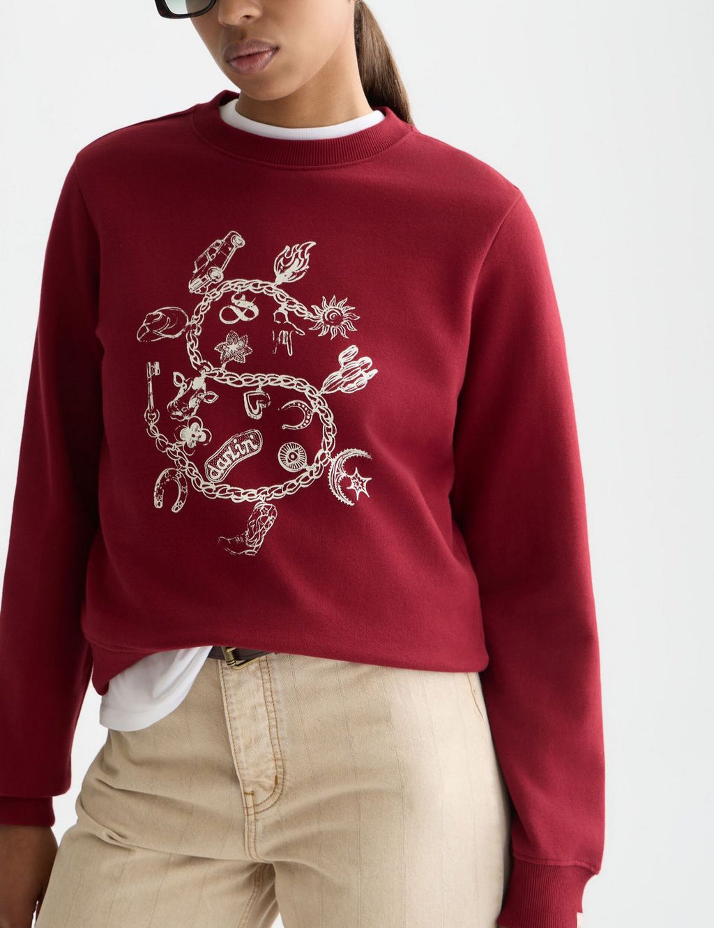 Sweat Chest Artwork Regular-Fit - Biking Red