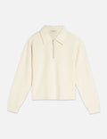 Sweat Zip Through Tencel - Eggnog