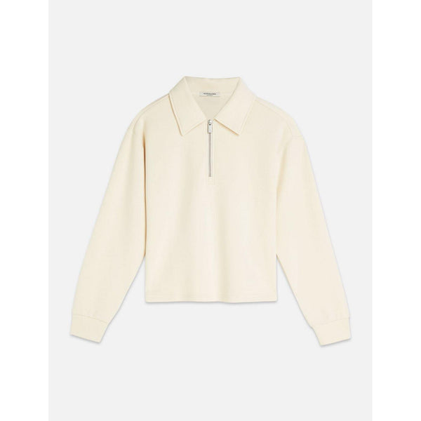 Sweat Zip Through Tencel - Eggnog