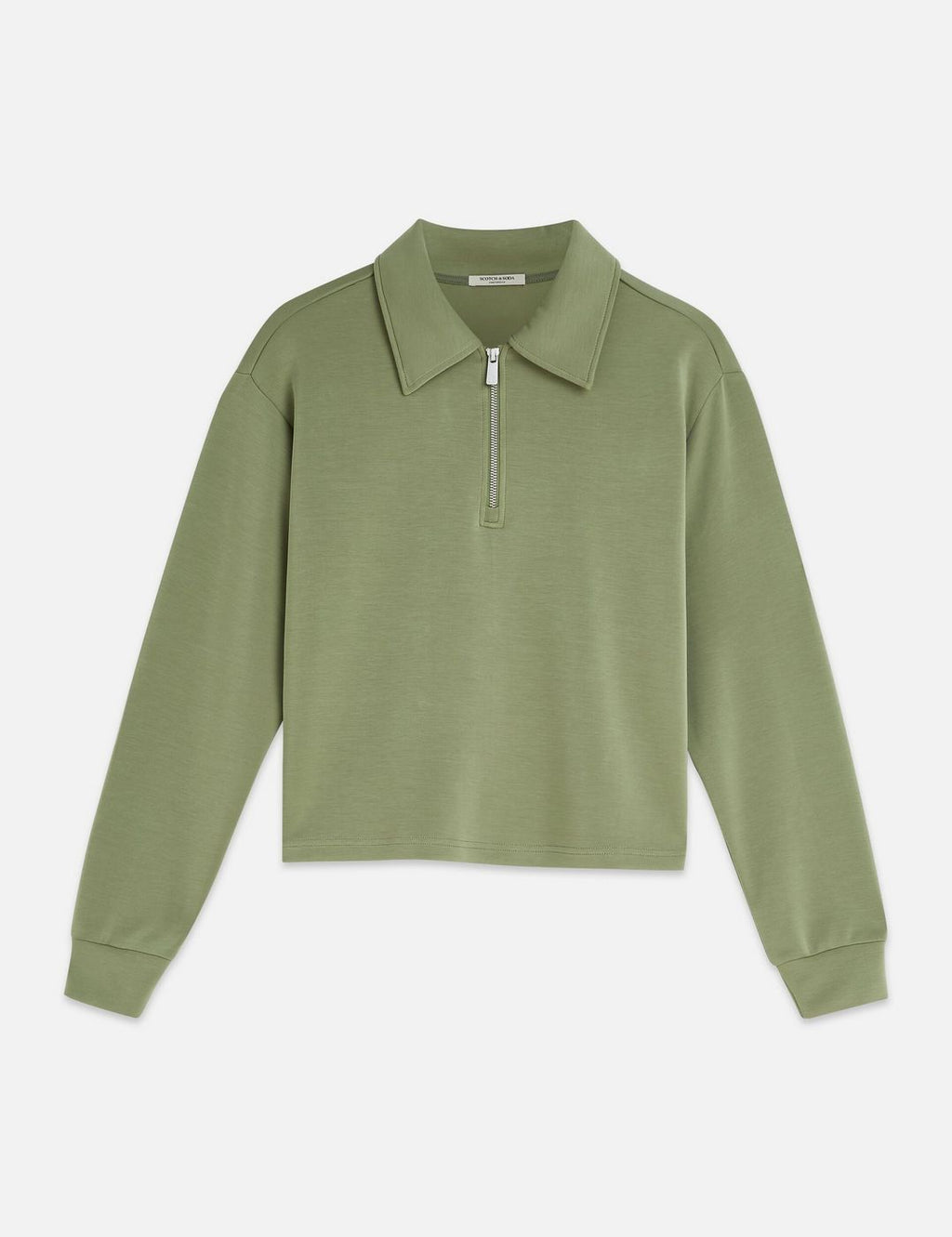Sweat Zip Through Tencel - Oil Green