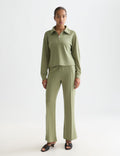 Sweat Zip Through Tencel - Oil Green