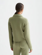 Sweat Zip Through Tencel - Oil Green
