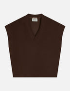 Sweat Tencel V-Neck Shortsleeved - Hot Fudge