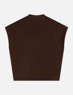 Sweat Tencel V-Neck Shortsleeved - Hot Fudge