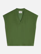 Sweat Tencel V-Neck Shortsleeved - Garden Green