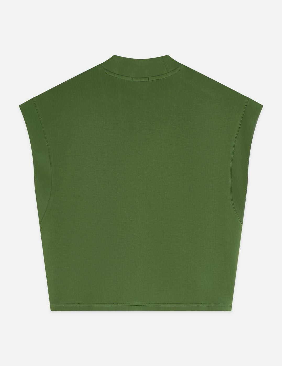 Sweat Tencel V-Neck Shortsleeved - Garden Green