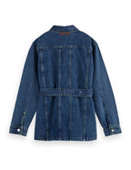 Omarbetad jeansjacka med skärp — Framework