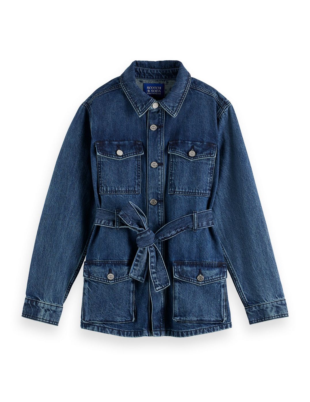 Omarbetad jeansjacka med skärp — Framework