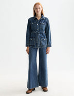 Omarbetad jeansjacka med skärp — Framework