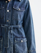Omarbetad jeansjacka med skärp — Framework