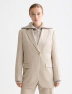 Straight Gabardine Blazer - Plaza Taupe