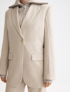 Straight Gabardine Blazer - Plaza Taupe