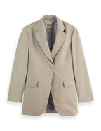 Straight Gabardine Blazer - Plaza Taupe
