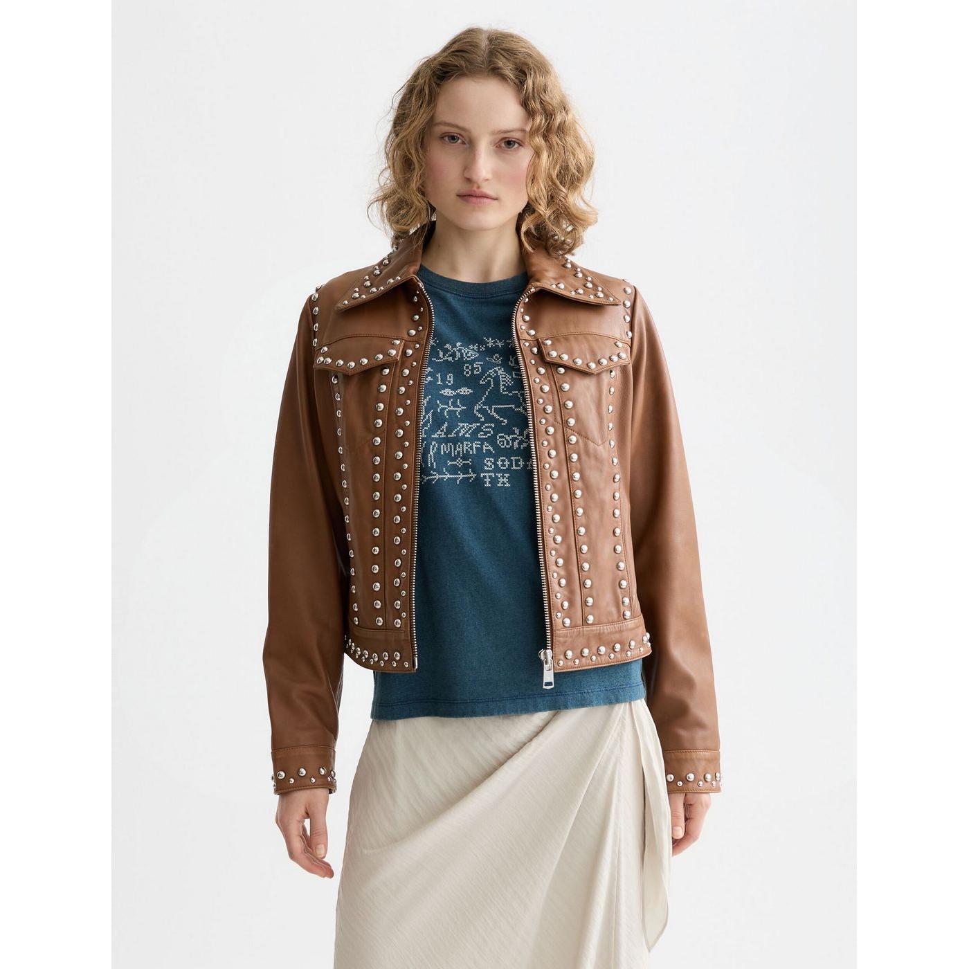 Veste Studded Leather - Cognac