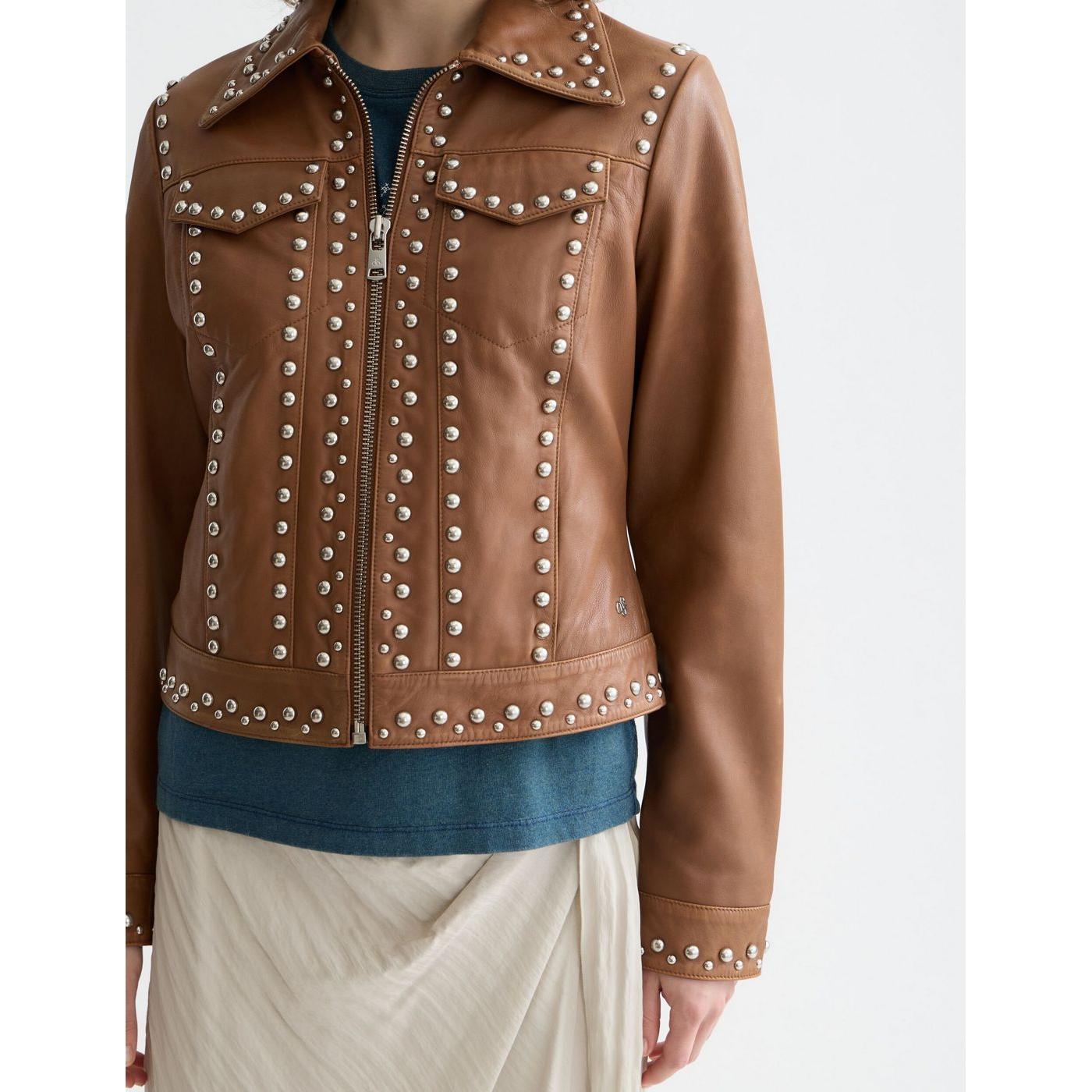 Veste Studded Leather - Cognac