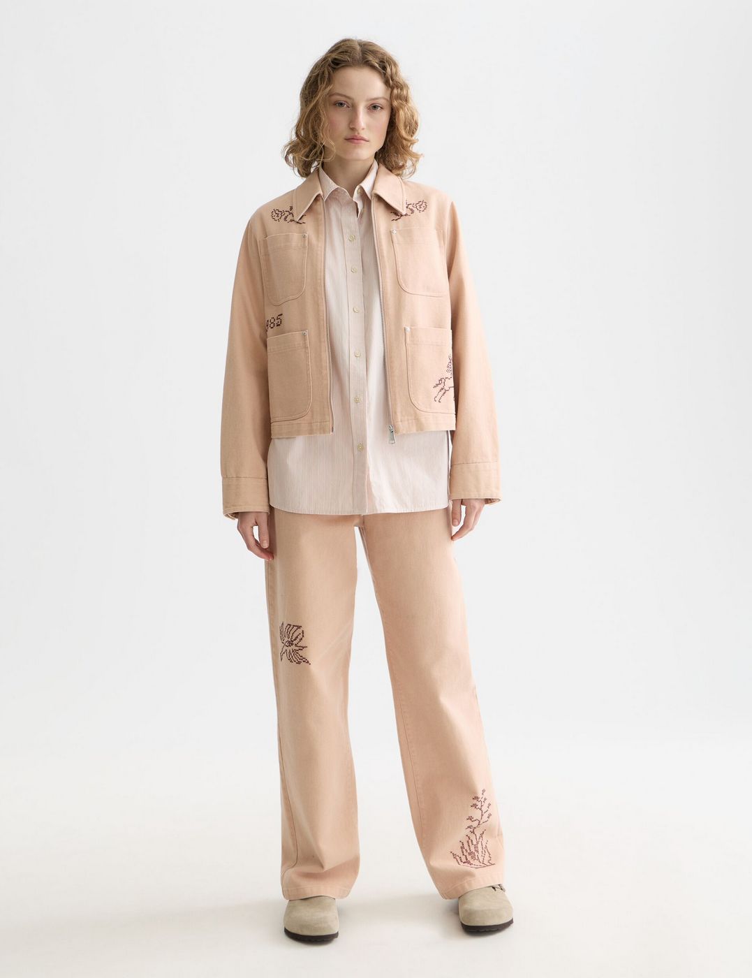 Embroidered Jacket - Rose Dust