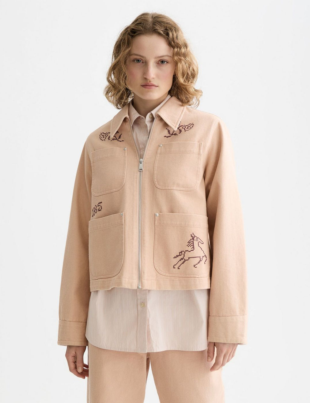 Embroidered Jacket - Rose Dust
